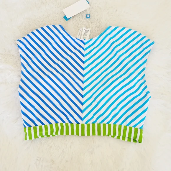 🐠BLEU ROD BEATTIE TIE FRONT CAP SLEEVE BIKINI TOP & FOLDOVER BOTTOMS SIZE 12 - Picture 6 of 9